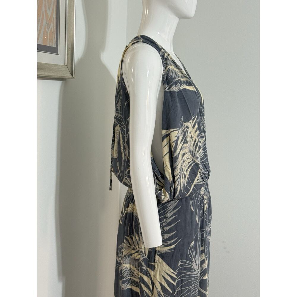 O’Neill Women’s Jumpsuit Wide Leg Boho Tropical Beach Resort Viscose Gray M - Picture 4 of 16